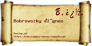 Bobrovszky Ágnes névjegykártya