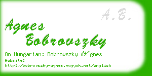 agnes bobrovszky business card